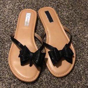INC Black Flip Flops